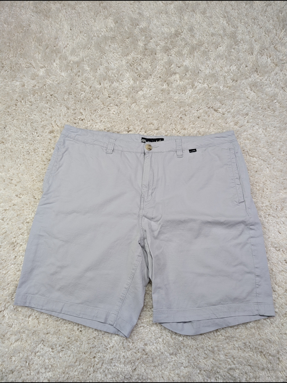 Travis Mathew Light Gray Flat Front Men's Shorts